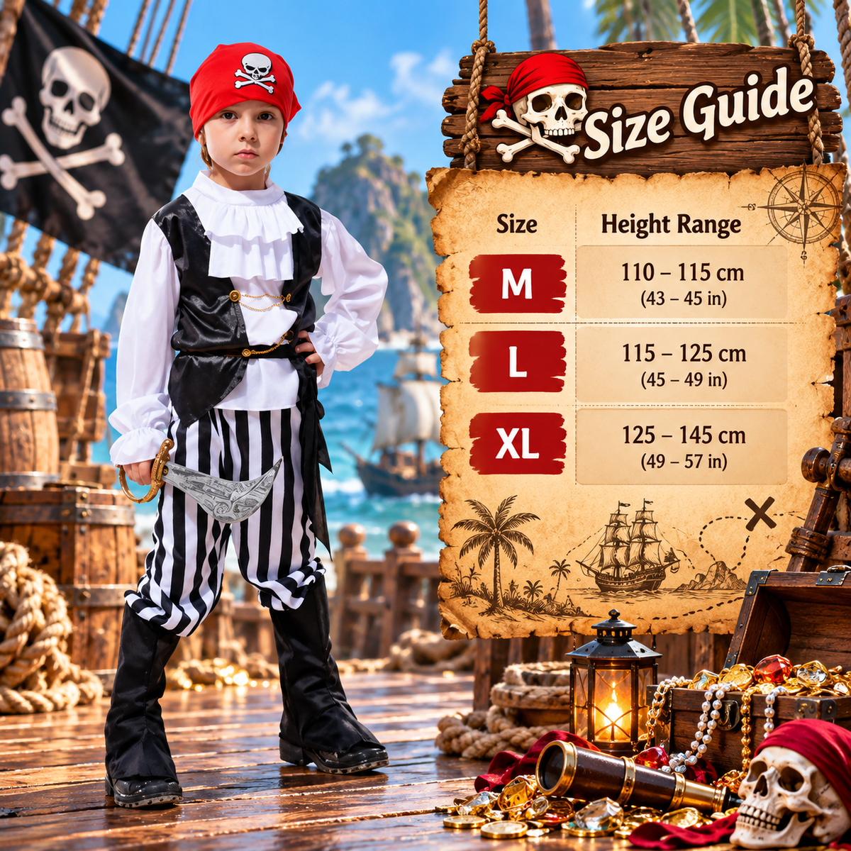 Halloween children's pirate costume