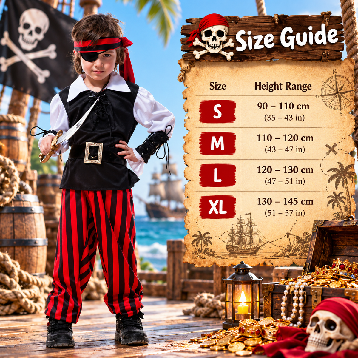 Halloween children's pirate costume