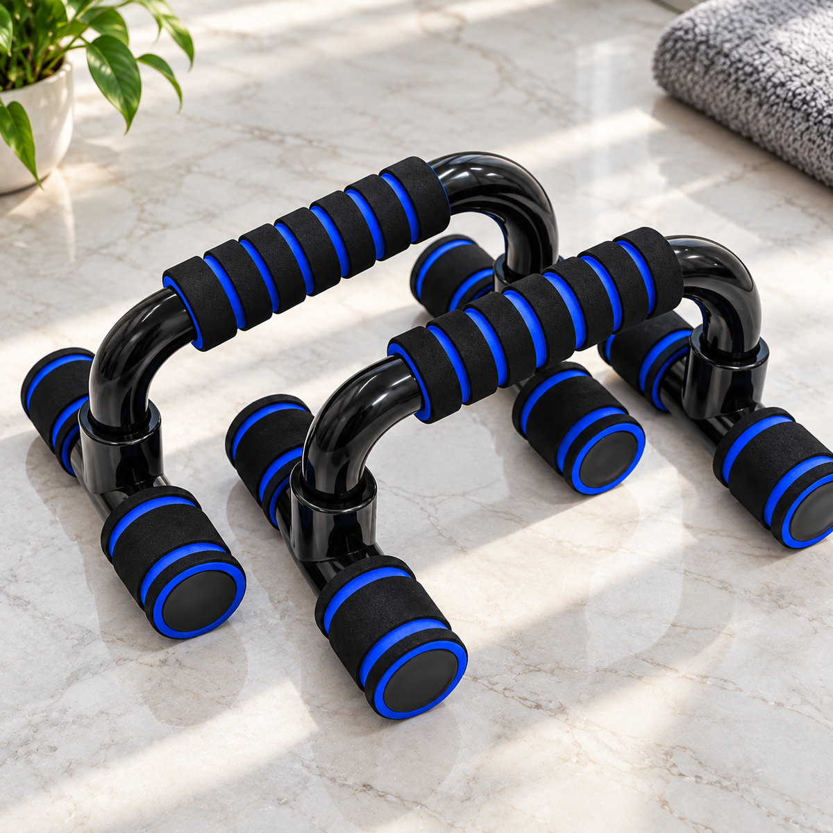 Push-Up Bars – H-Shaped Foam-Grip Push-Up Stands