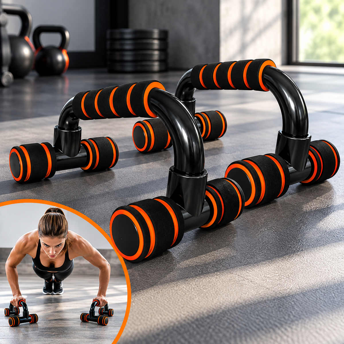 Push-Up Bars – H-Shaped Foam-Grip Push-Up Stands