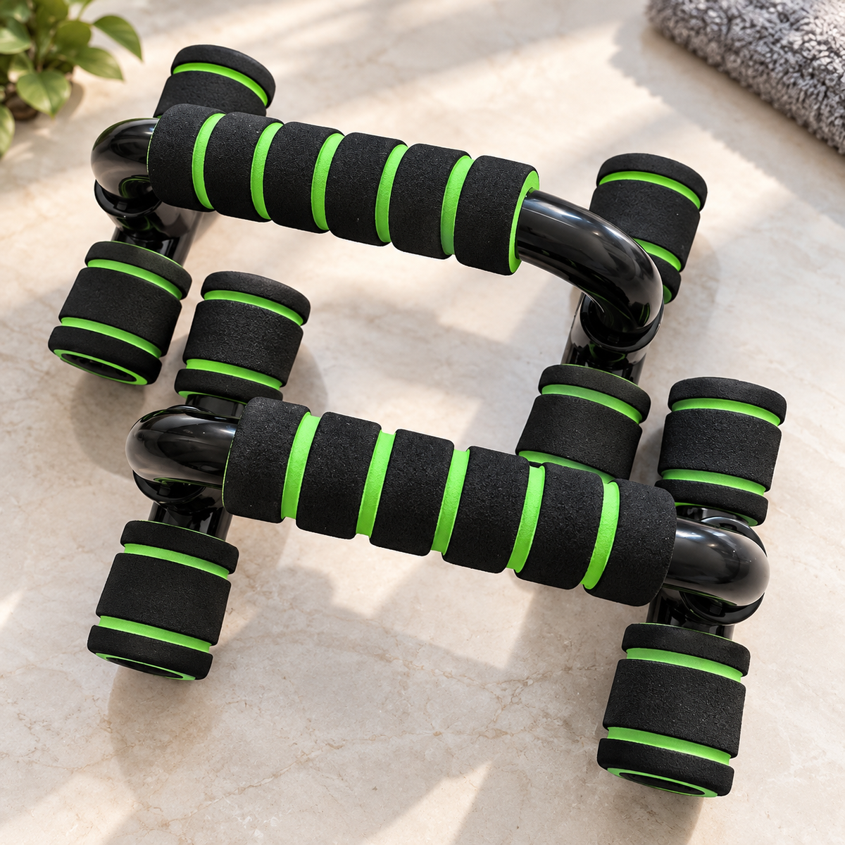 Push-Up Bars – H-Shaped Foam-Grip Push-Up Stands