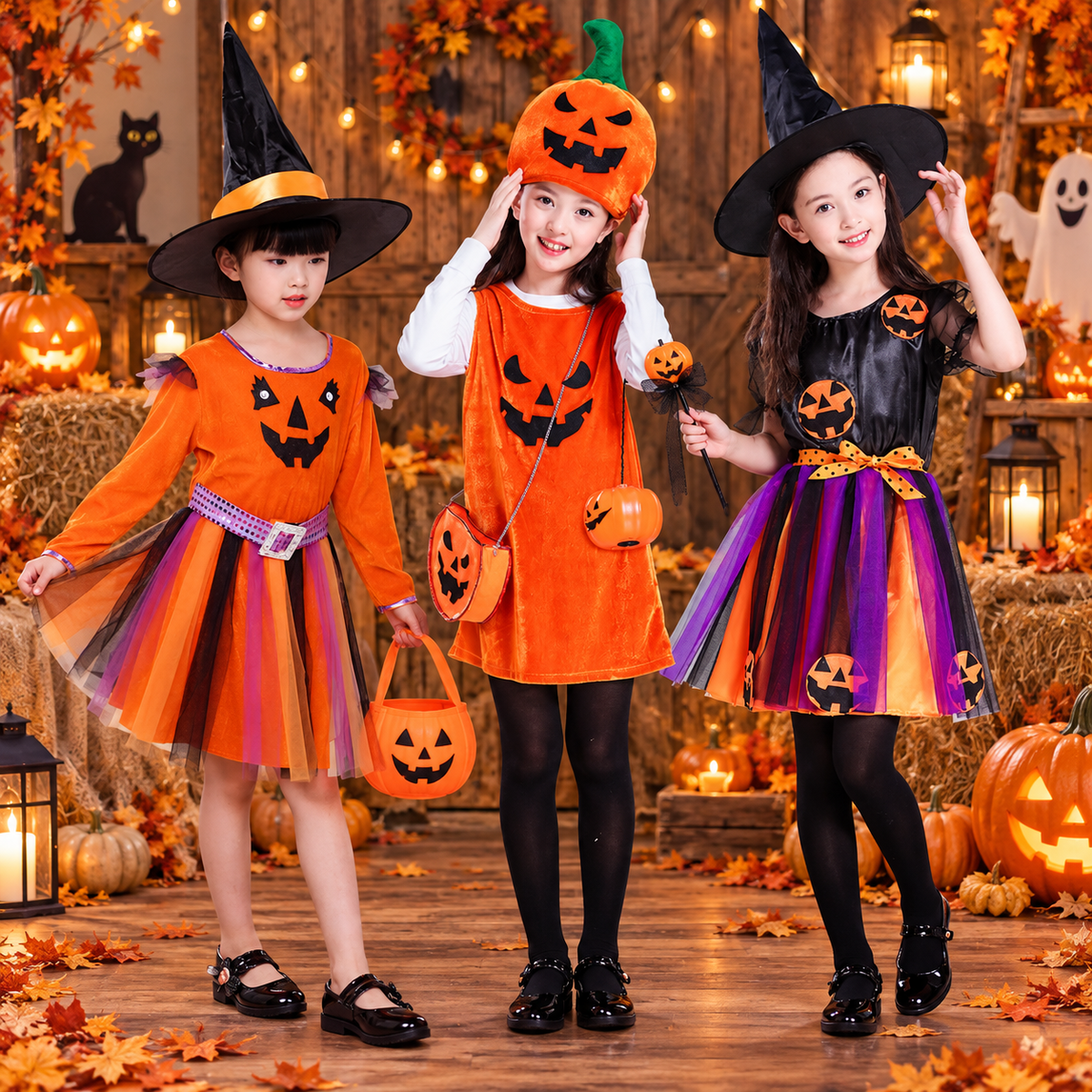 Children's Halloween costume girls pumpkin costume