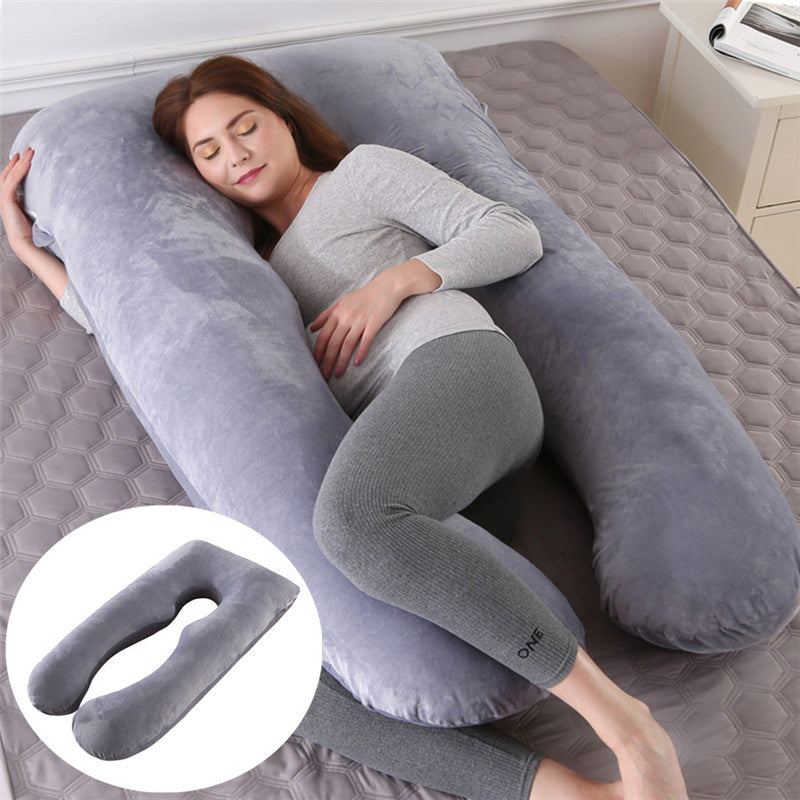 U-shape ice-silk maternity support pregnancy pillow
