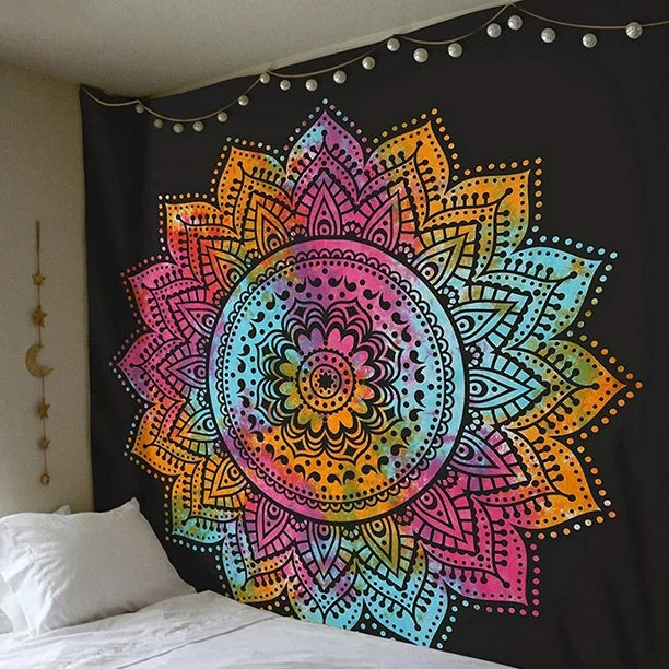 Printed boho tapestry wall hanging and beach blanket
