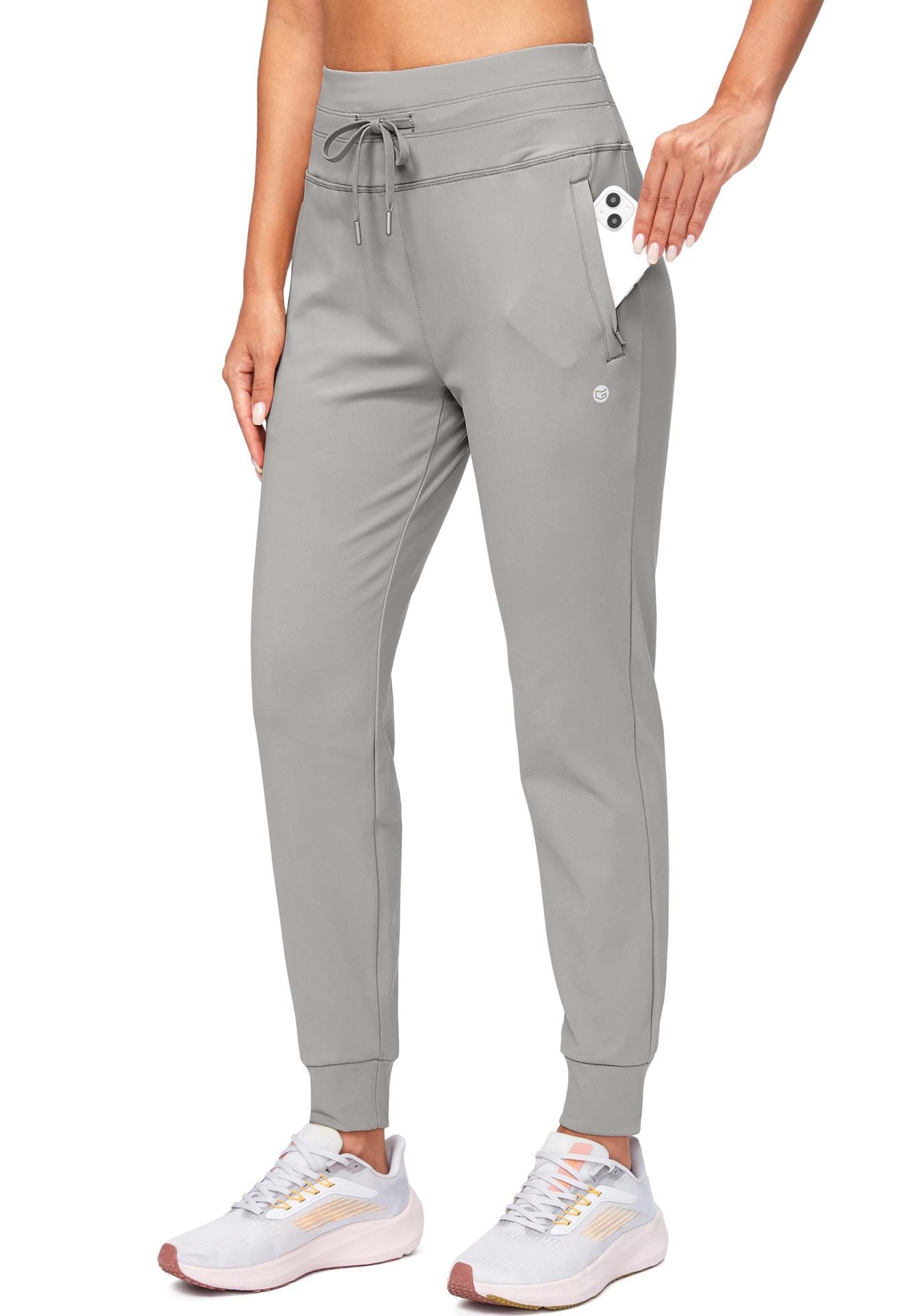 High-waist warm fleece-lined winter jogger sweatpants