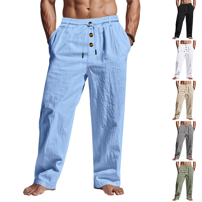 Men's breathable loose straight casual beach trousers