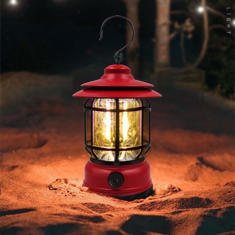 Rechargeable retro LED camping lantern light