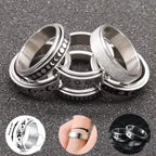 Stainless steel moon and stars spinner fidget ring