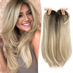 Straight Hair Topper – Middle-Part Synthetic Hairpiece (46cm) by OEM