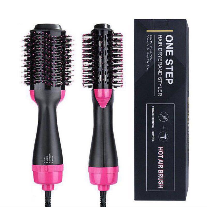 Multi-function ionic hot air blow-dry styling brush