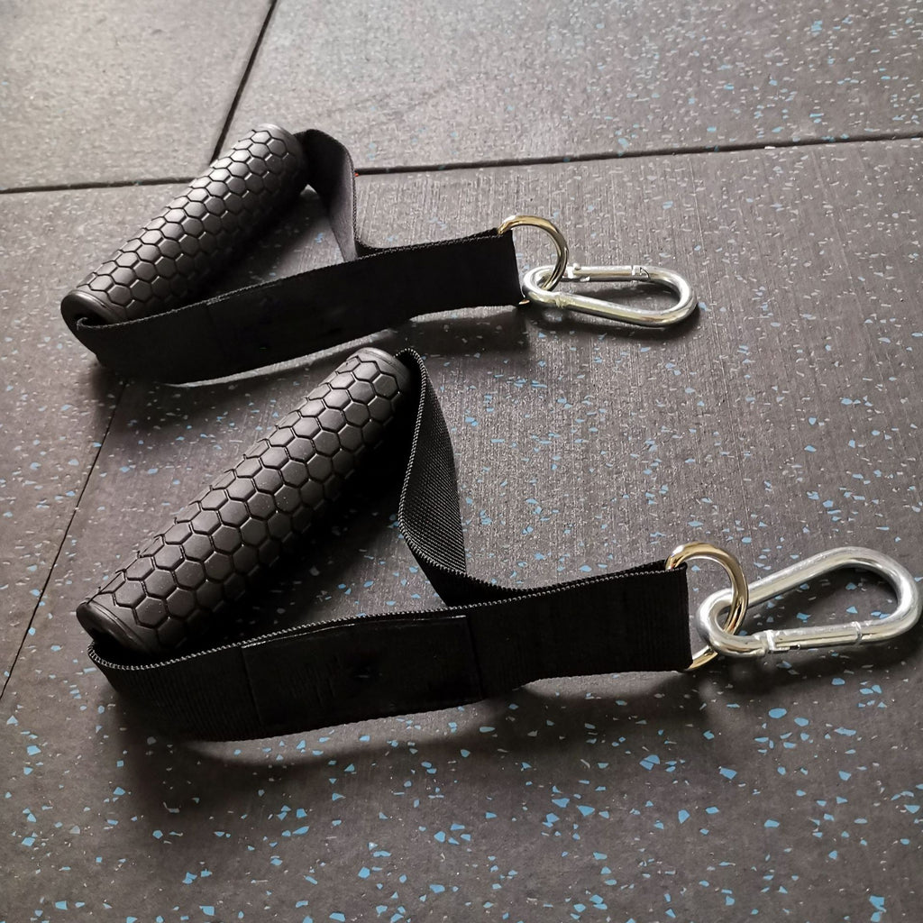 Anti-slip foam-grip resistance band handles, pair