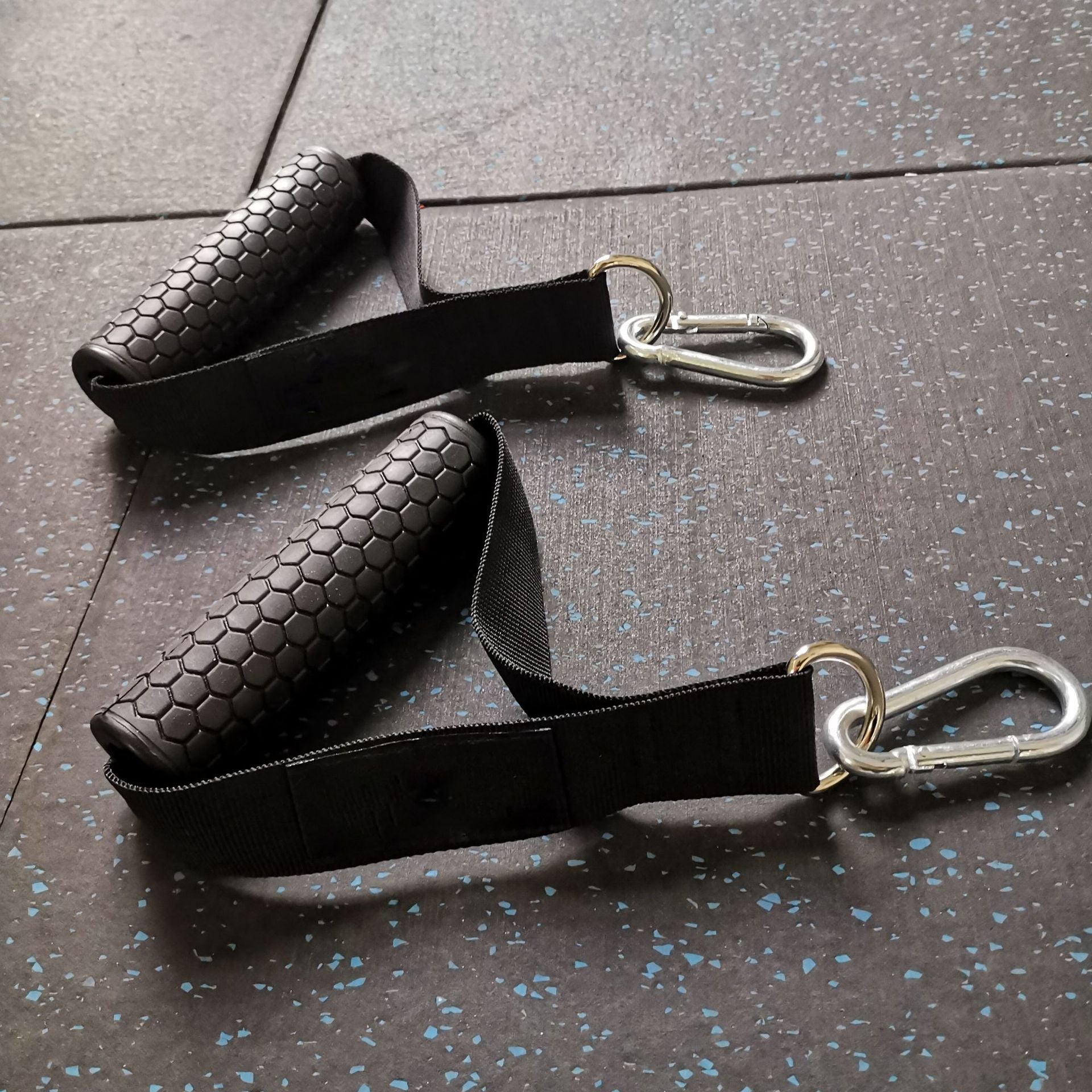 Anti-slip foam-grip resistance band handles, pair