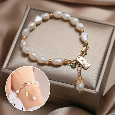 Pearl Bracelet – Mother-of-Pearl & Zircon Flower Bracelet