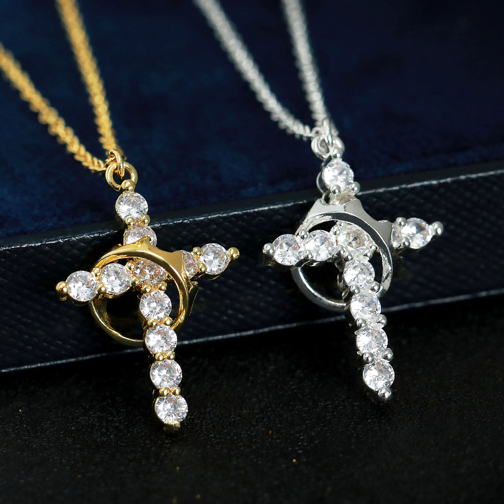 Cross Necklace – Rotatable Crown & Cross Pendant by OEM