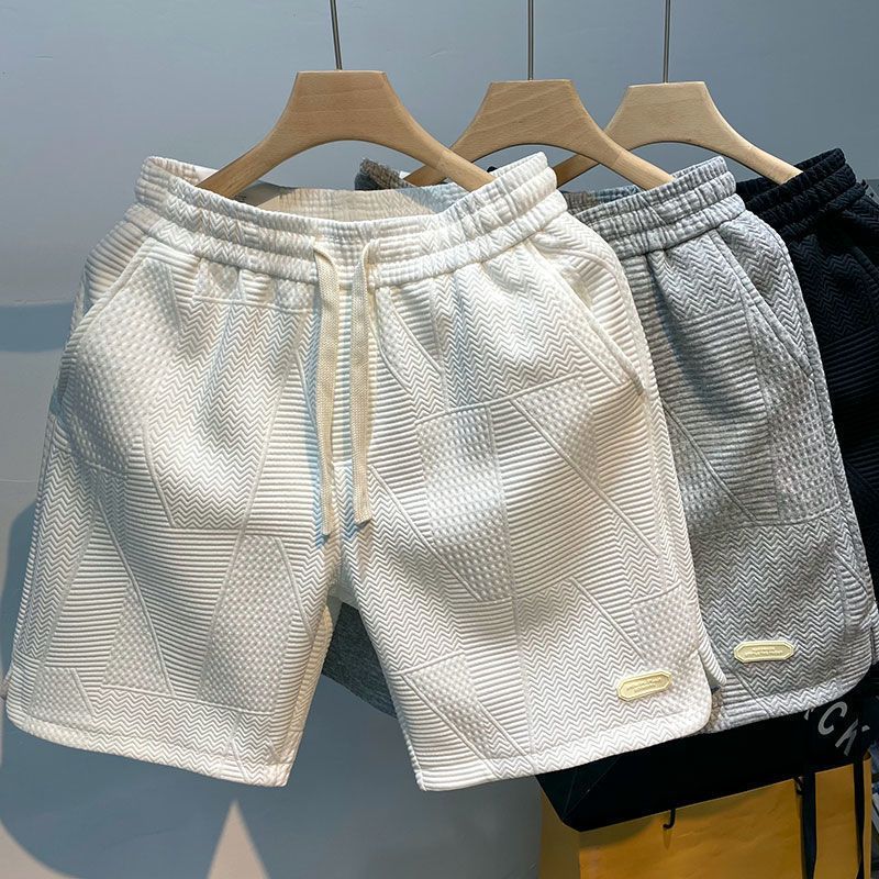 Men's casual stretch wave-pattern sports shorts