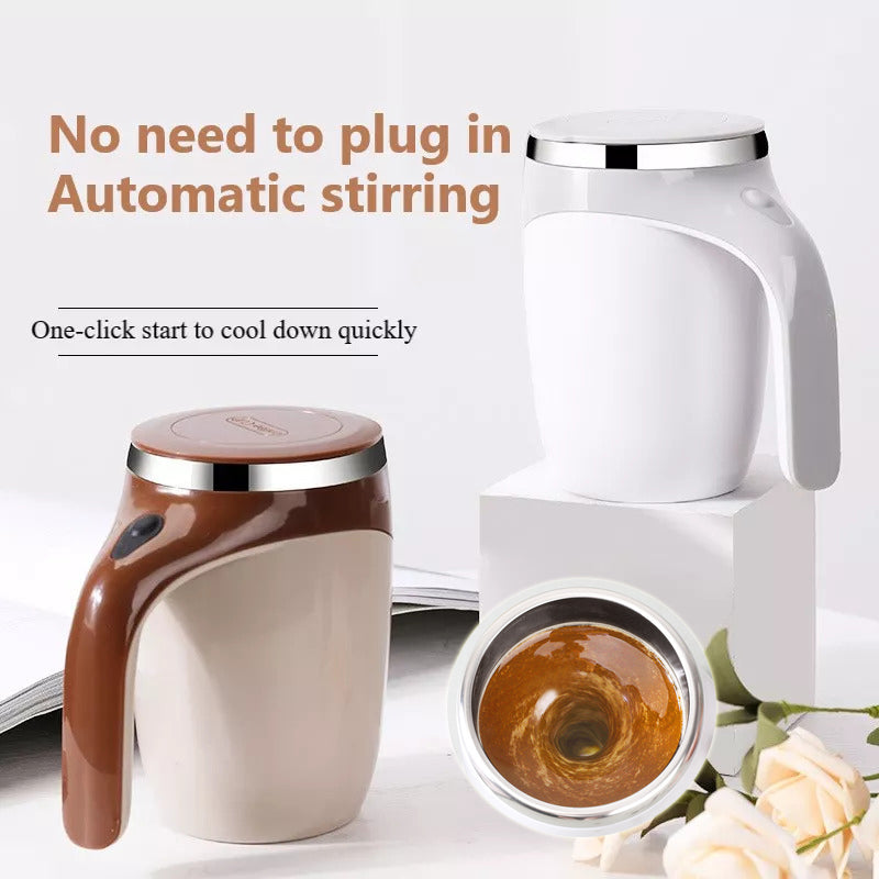 Rechargeable automatic magnetic self-stirring mug