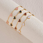 Stainless steel dripping love heart bracelet