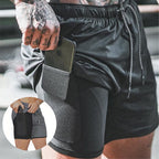Men's quick-dry pocket base-layer compression shorts