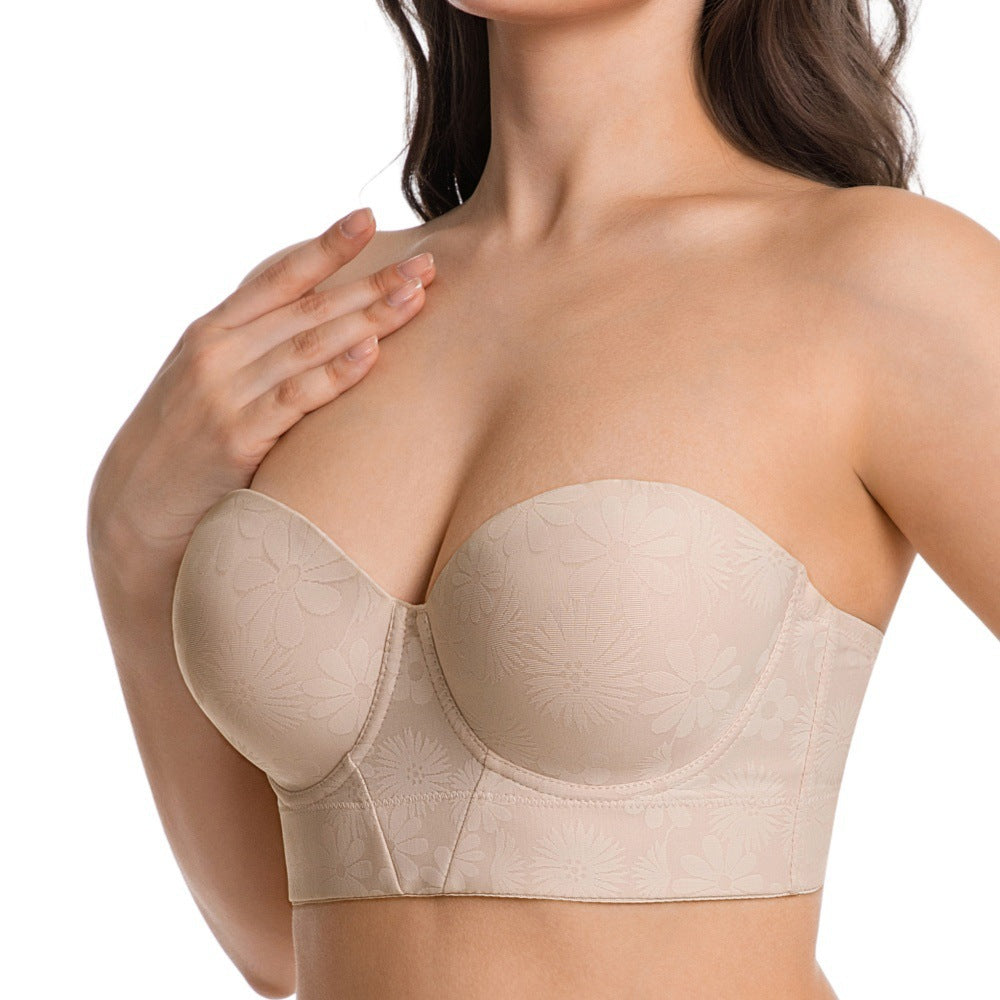 Seamless convertible strapless beauty-back bra